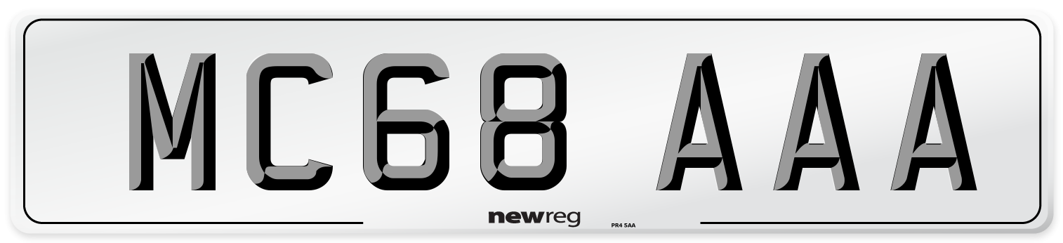 MC68 AAA Number Plate from New Reg